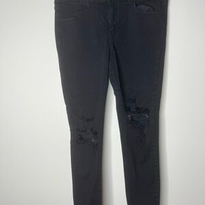 American Eagle Outfitters Black Skinny Jeans with Distressed Knees